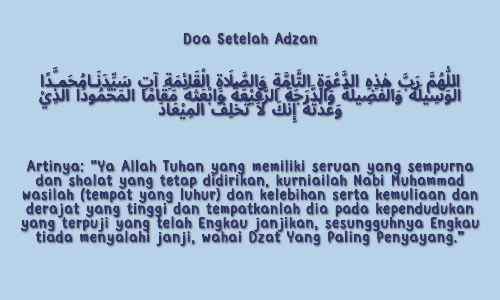 doa setelah adzan sesuai sunnah